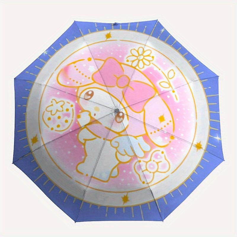 1pc My Melody Cute Illustration Umbrella with Plastic Handle,Suitable for All Seasons Home Travel Outdoor UmbrellaSanlio006
