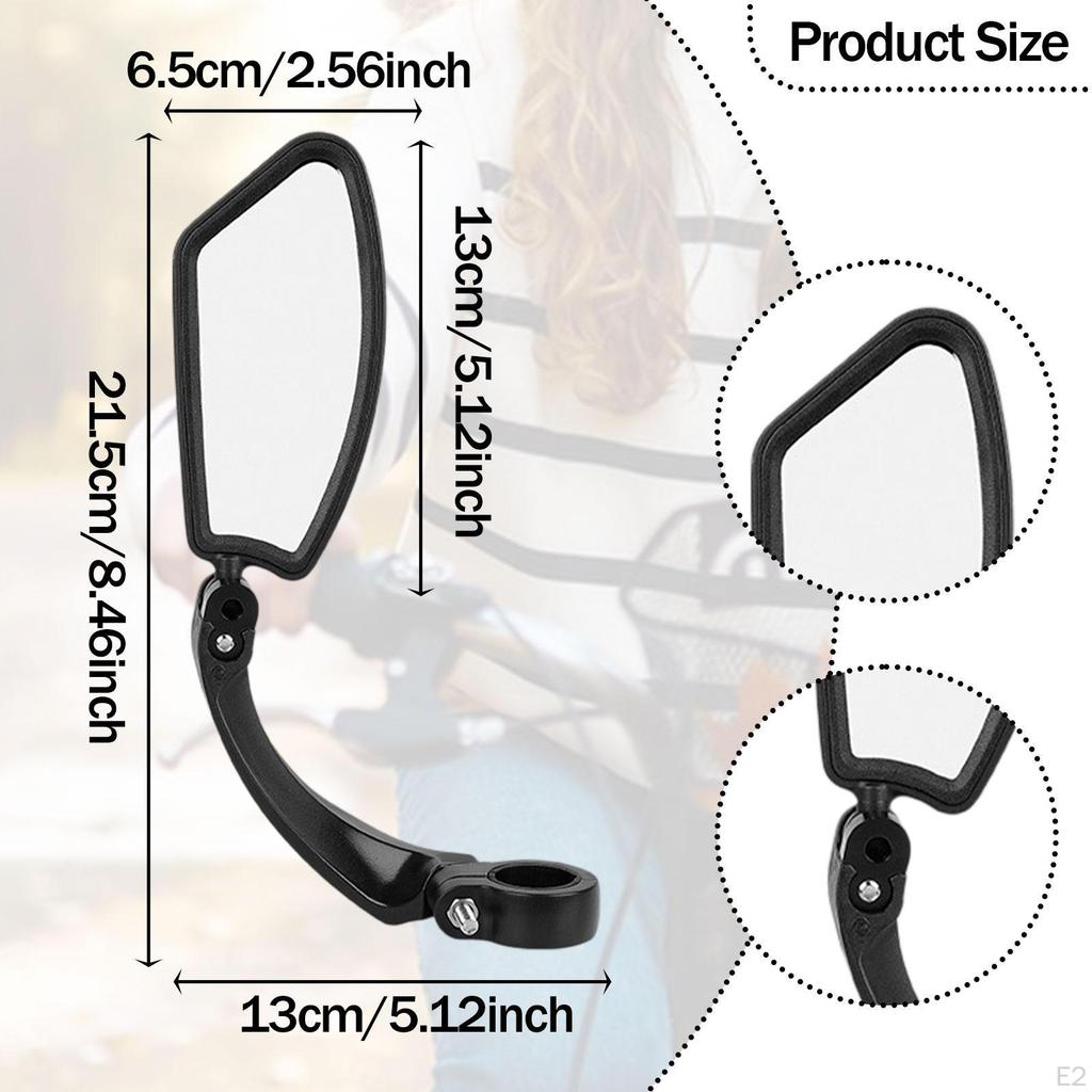 Bicycle Mirror Rear View Wide Angle Stainless Steel Rotatable for Handlebars