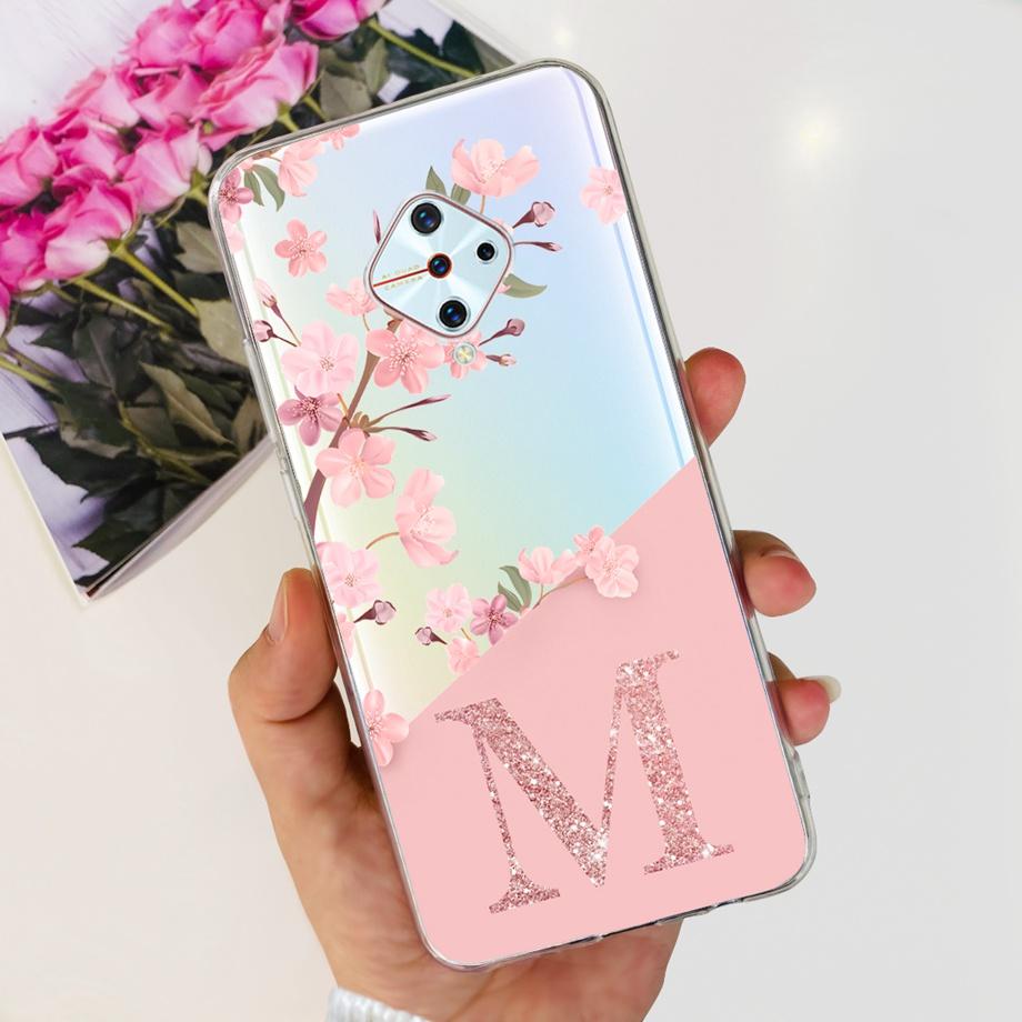 

For Vivo V17 (Russia) Case Cover 6.38 inch Silicone Soft Clear Jelly Flower Phone Case for VIVO 1920 V17 v 17 Coque Capa Bumper Vivo 1920
