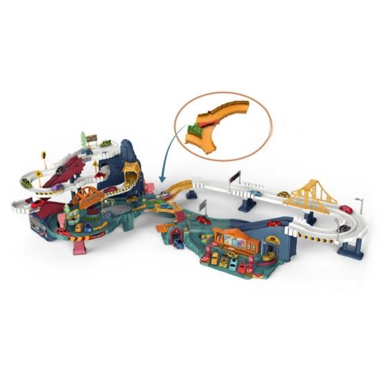 1 Set Dinosaurier Track Spielzeug mit Kleine Autos Karte Aufkleber Mountain Road Dino