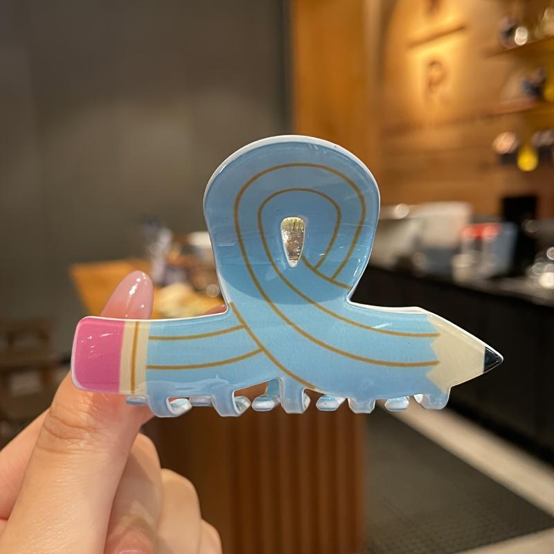 5Pcs/Set Student Party Cute Pencil Styling Grip Girl Heart Mini Back Hair Clip Classroom Fun Headwear Accessories Hair Clips