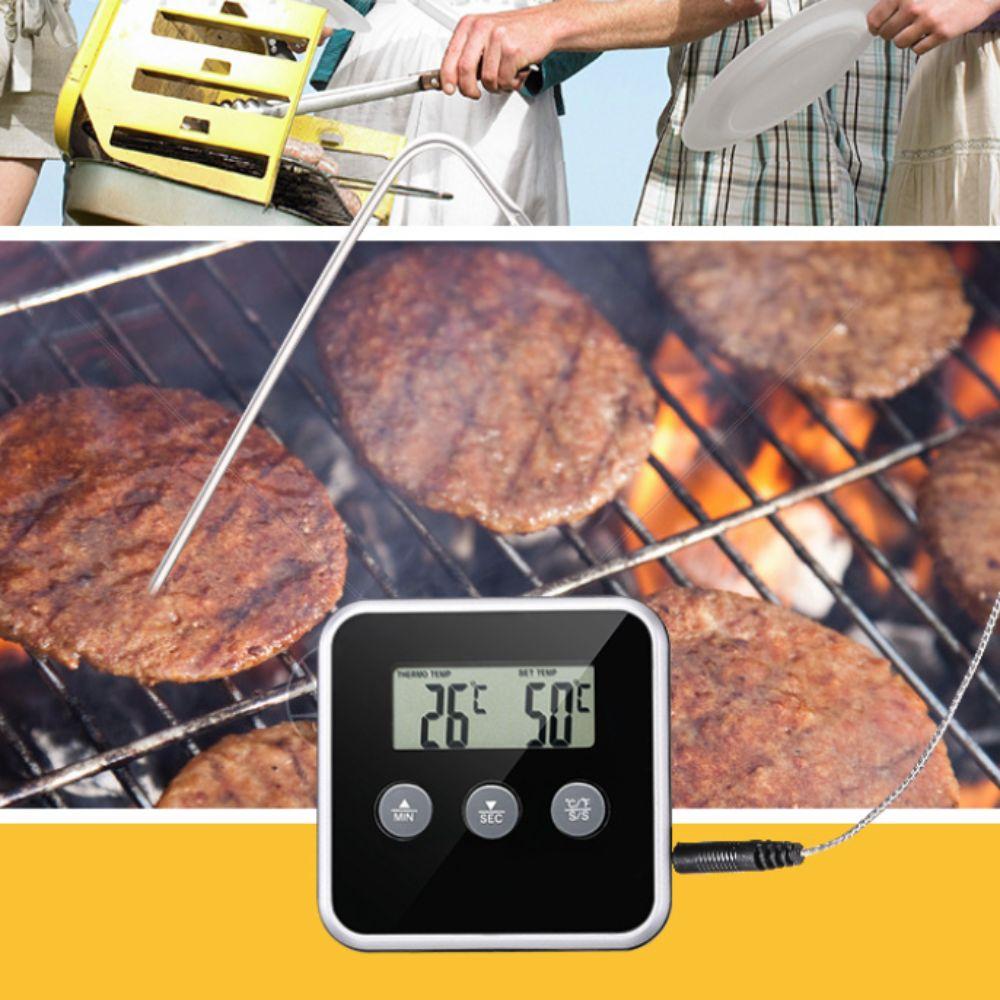 Waterproof Digital Food Thermometer Timed Temperature Meter Gauge Probe  Oven