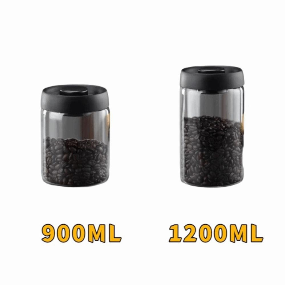 Press Type Coffee Bean Storage Jar Manual Glass Coffee Jar Vacuum Sealed Jar Home Use