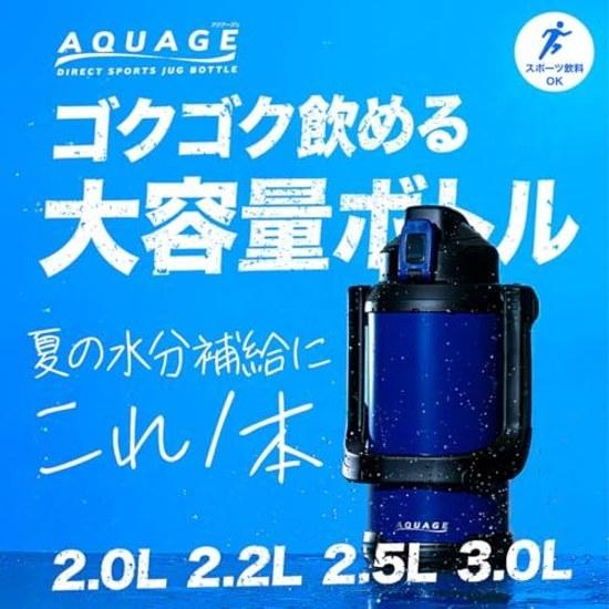 Large Capacity 2 Liters Atlas Water Bottle Insulated Sports Jug Compatible Drinks Vacuum Stainless Steel Direct Drinking Easy Clean One-Touch Wide