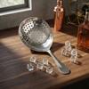 Stainless Steel Ice Scoop with Perforated Design for Efficient Ice Straining Durable Solid Handle Suitable for Bar Kitchen Use