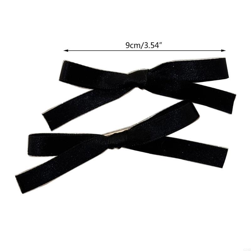 2 Pcs Hair Clip with  Bow Dopamine Color, multicolor ribbons,  sweet and cute hair clips, ballet-style hair accessories