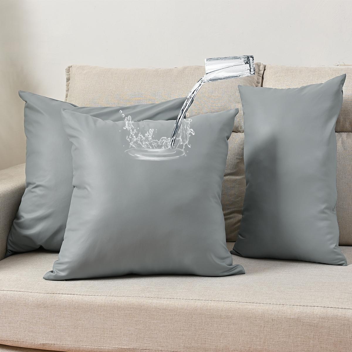 1 stuks effen elastische waterdichte PU kussensloop, hoes voor bankkussen/kussen voor lendensteun op kantoor, zonder kussenvulling 30cmx50cm 1PC