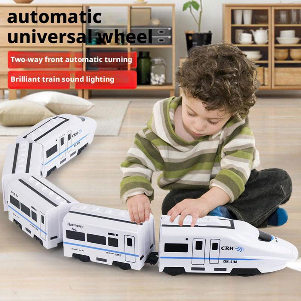 High Speed Railway Train Toy for Kids, Electric Car, Sound and Light, Model Train, Educational Toys for Boys and Girls, Gif L7T1