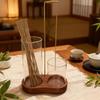 2 In 1 Incenses Stick Holder Resist Ashes Flying Insences Stick Burners Stand with Glass Cup Wooden Base For Meditations