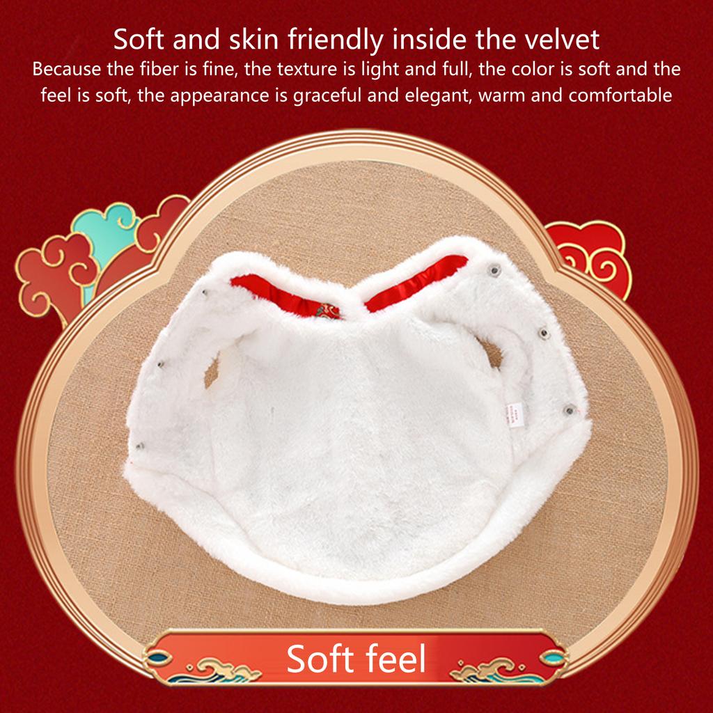 Warm Comfortable Pet Chinese Styles Costume for Small Pet Winter Thicken Dog Outfit for Traditional Holiday Gatherings