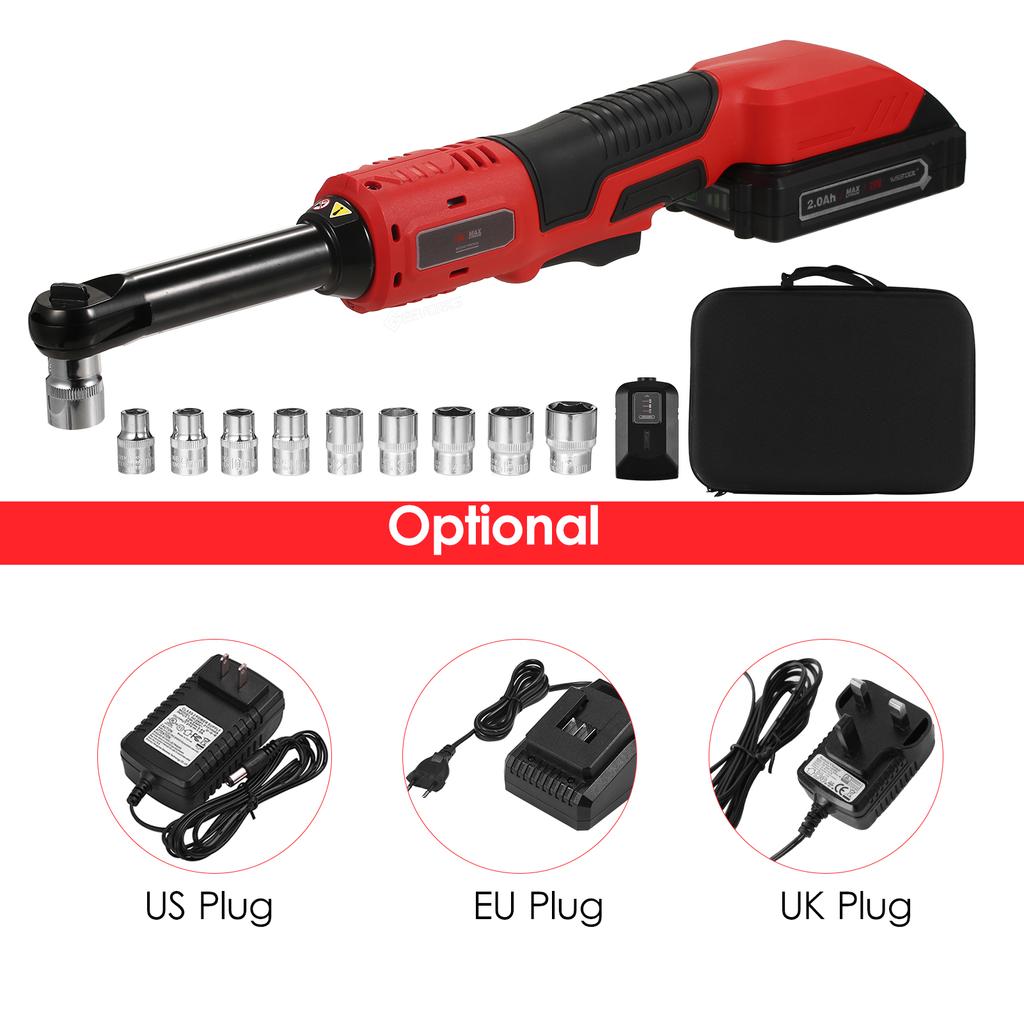Lepmerk 3/8-inch 20V Cordless Electric Ratchet Wrench 450RPM Variable Speed 60N.M Power Ratcheting