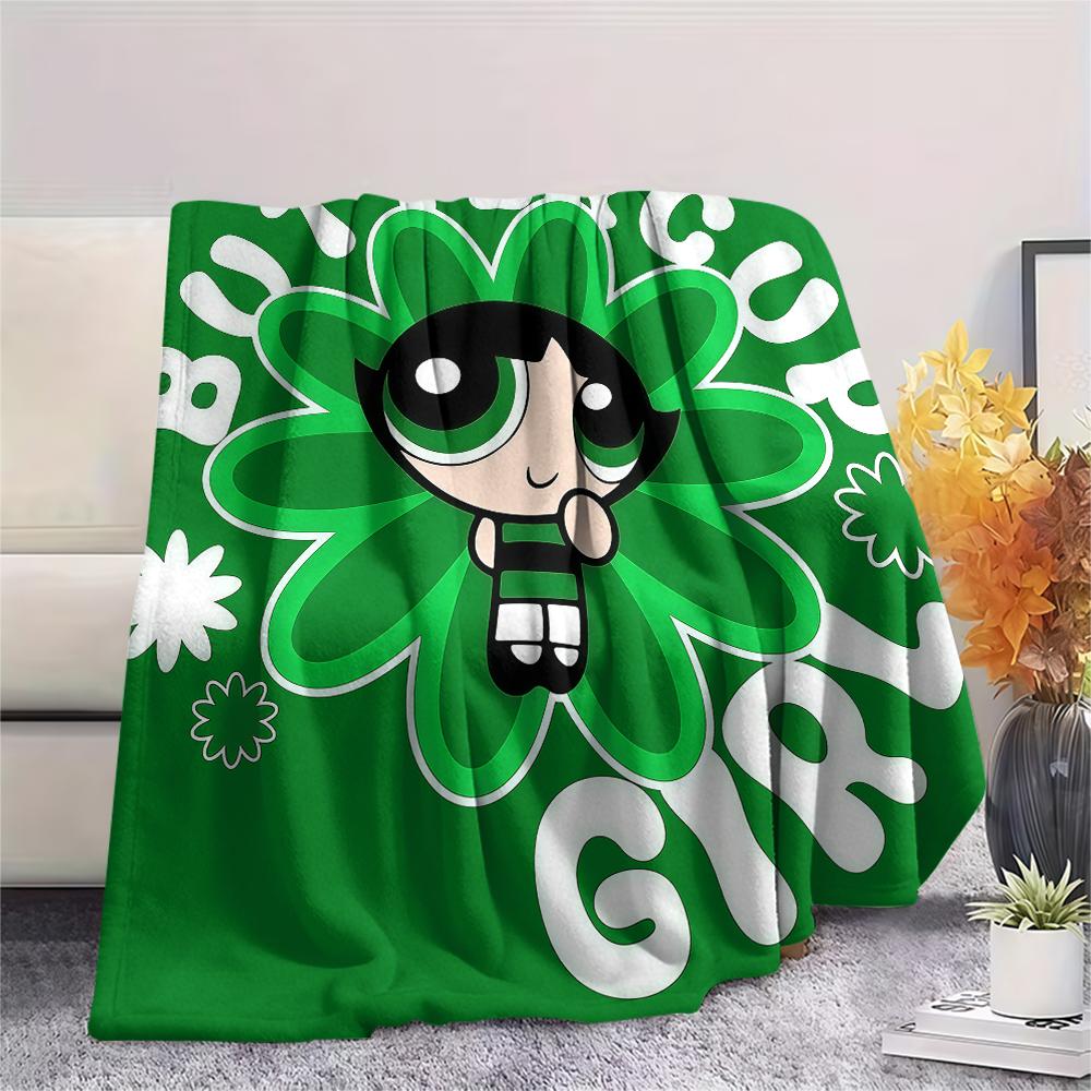 Powerpuff Girls Buttercup Cool pattern Flannel Blanket, High quality Comfortable for All Seasons, Home Decor, Warmth and Comfort, Perfect for Gifts.