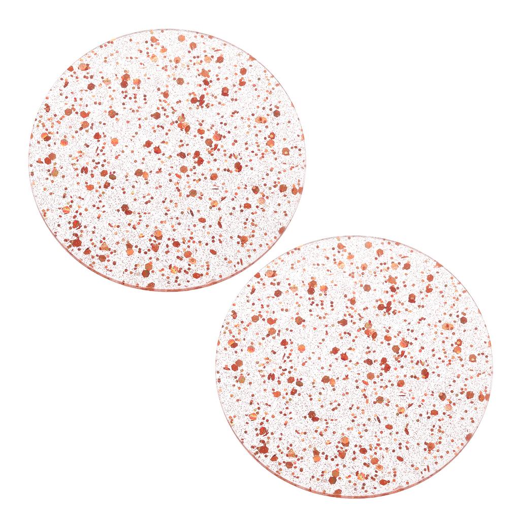 2pcs Foil Acrylic Cup Coasters Round Acrylic Drink Coaster Decorative Plates for Tabletop Protection Bar Home Decor