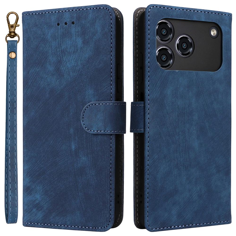 Para ZTE Blade A76 5G Capa Carteira Bloqueio RFID Couro PU Capa de Telefone Suporte com Alça