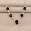 Collana d'Argento con Pietra di Onice Nera 16-18", Gioielli in Argento Sterling 925, Gioielli Mese di Nascita Luglio, Collana da Matrimonio in Onice Per Lei RN-3-22