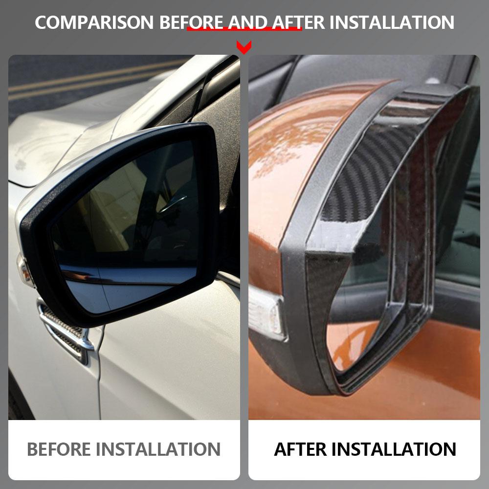 2Pcs Car Rearview Side Mirror Rain Shield Cover for Ford Ecosport 2013 - 2021 Eyebrow Shelter Sticker Trim Styling Accessories