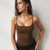 GMXIA Colored Knitted Spice Girl Camisole Base Women with Stylish Slim Cropped Top for Summer