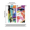 Abstract Curtains Woman Face Art Composition Paint Strokes Splashes Eye Red Lips Pattern Window Drapes Curtain Set Of 2 Made Polyester Washable