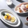SIFAR 10-Zoll Ovales Keramik-Fischplatten-Set (5er-Pack)