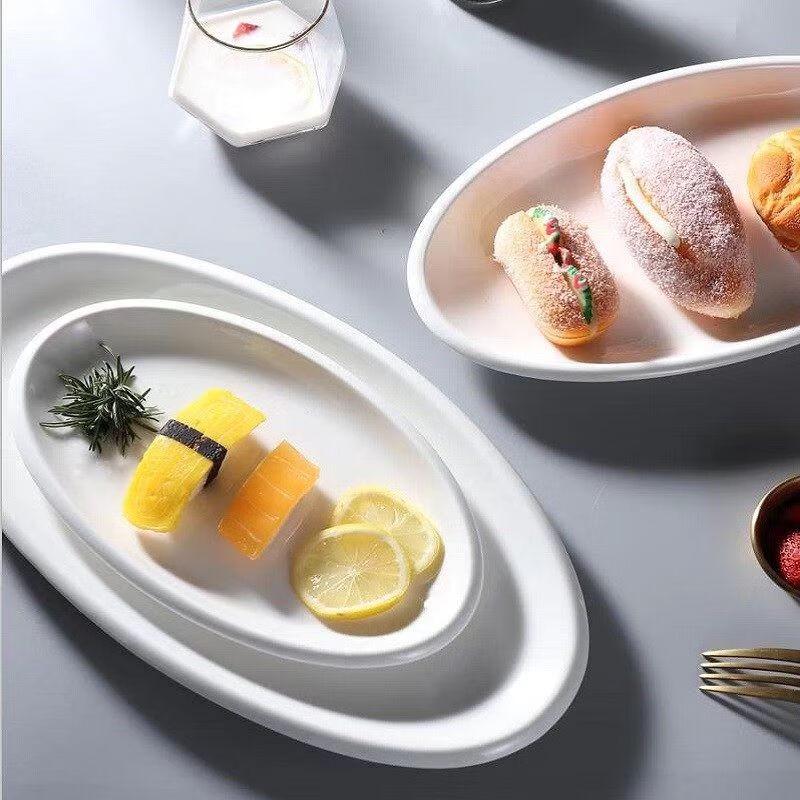 SIFAR 10-Zoll Ovales Keramik-Fischplatten-Set (5er-Pack)
