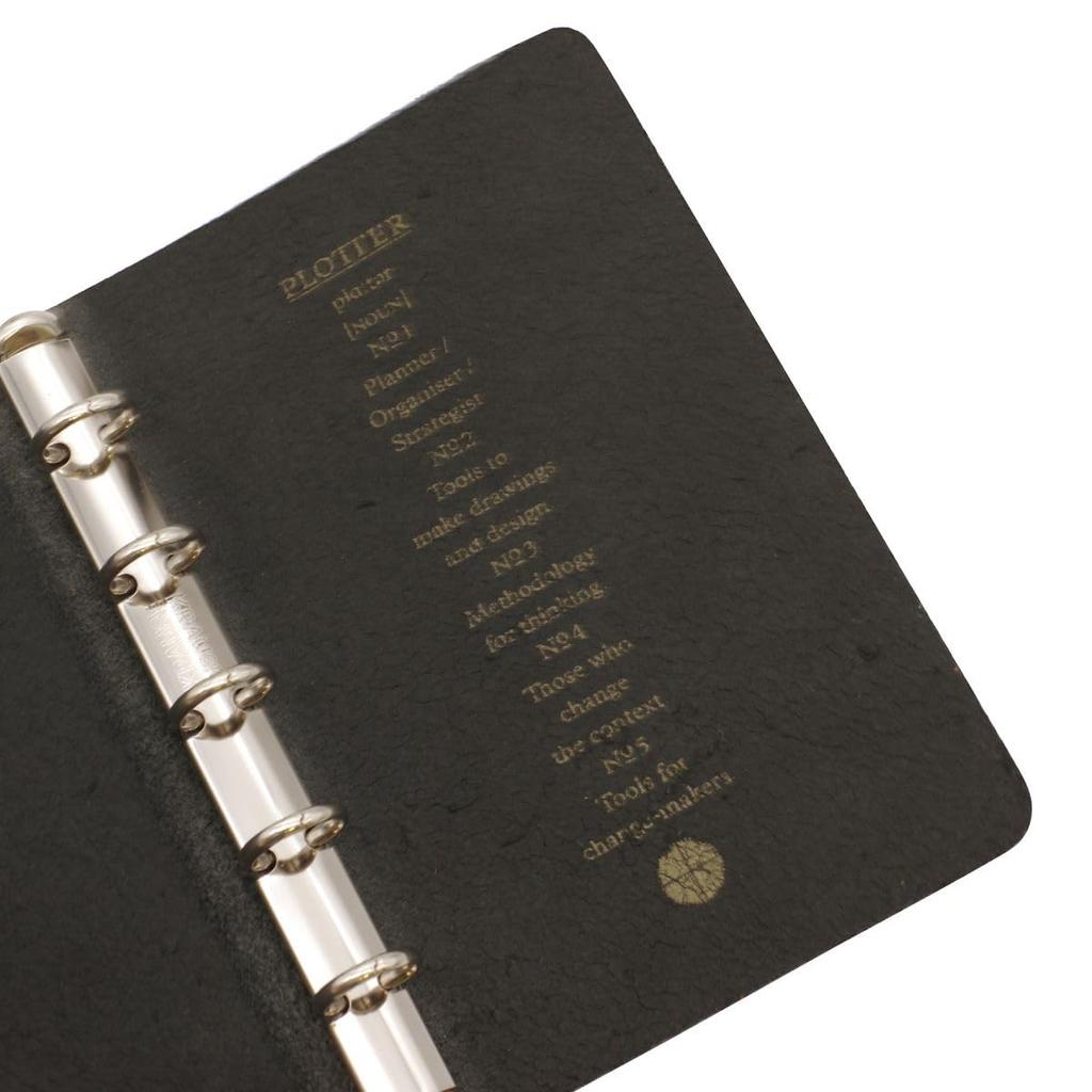 System Notebook Plotter Mini 5 Size Pueblo Ring Diameter 11mm Leather Binder 7 [Black]