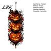 Halloween Pumpkin Hanging Ornaments Triple Stacked Jack-o'-Lantern Door Hanger, 2D Wall Ornament, Spooky Theme House Decor Fall Porch for Front