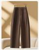 Women's High-Waisted Wide-Leg Velvet Pants - Autumn/Winter Pleated, Thickened, Loose Fit