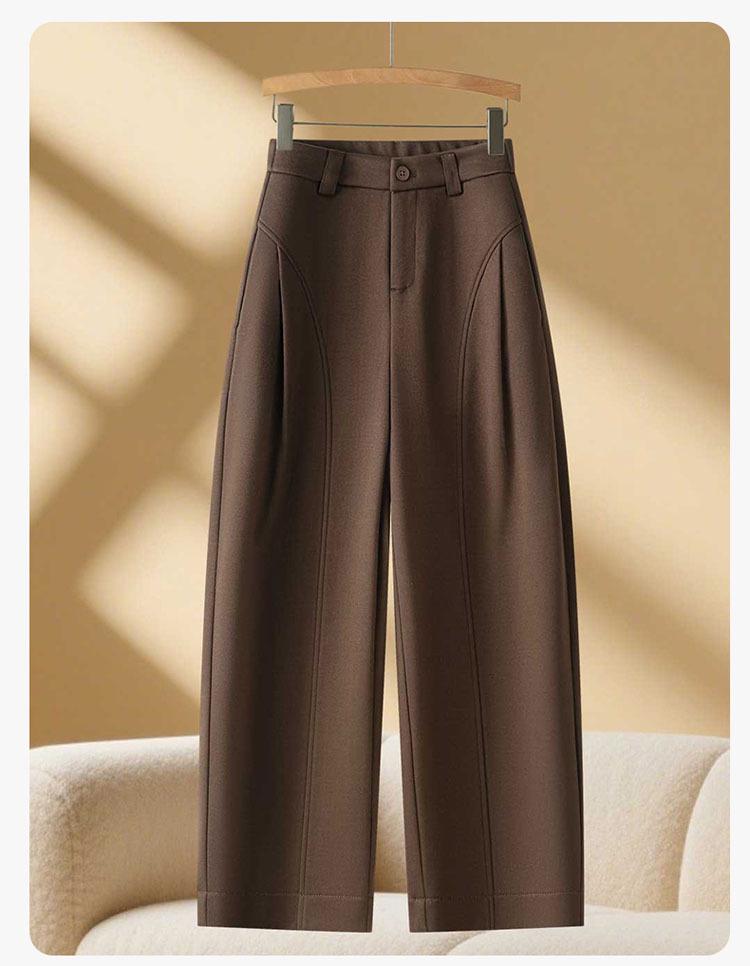 Women's High-Waisted Wide-Leg Velvet Pants - Autumn/Winter Pleated, Thickened, Loose Fit