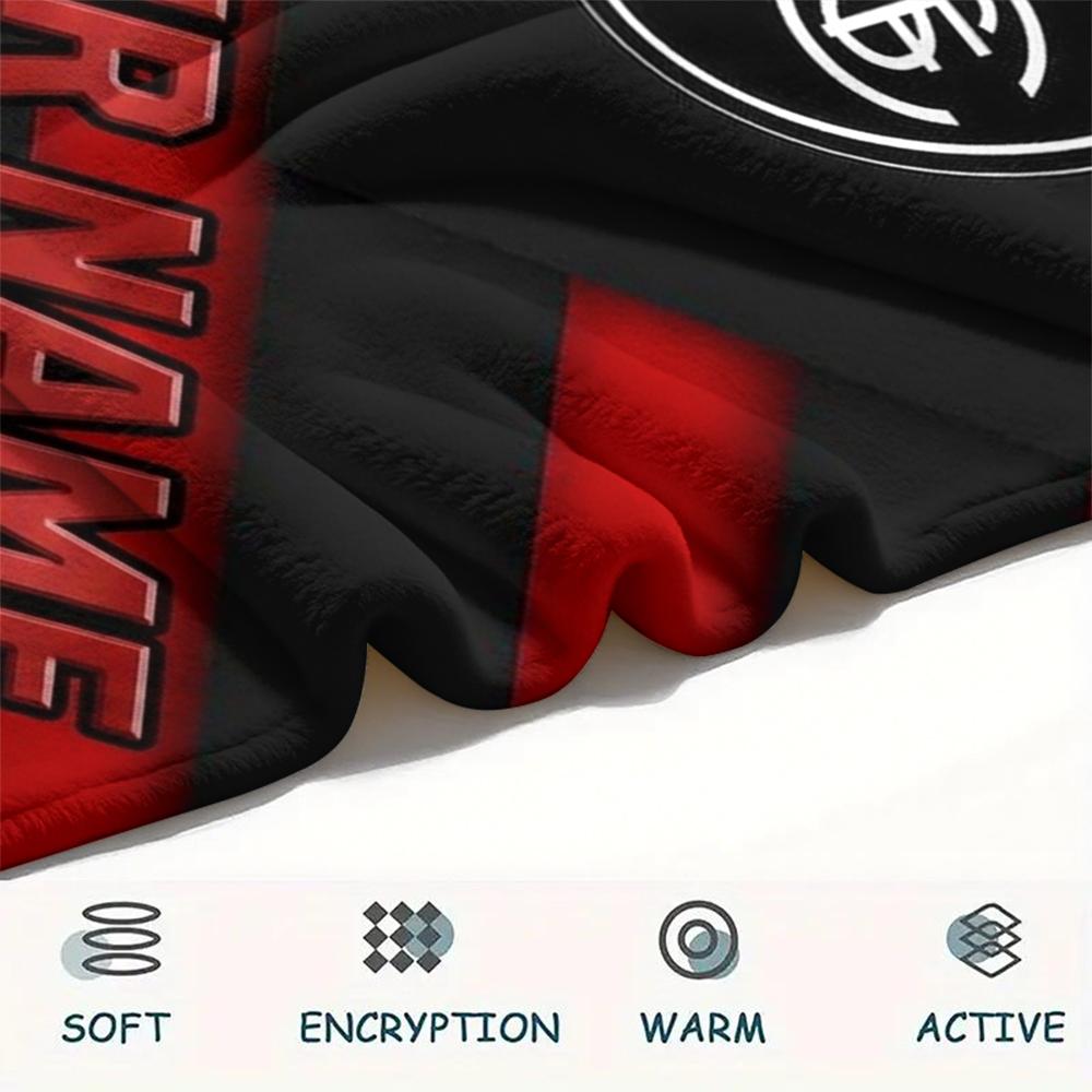 1PC Custom Name SC Freiburg Patterned Flannel Blanket Suitable For All Seasons for Home Decor Warmth and Comfort Gifts Holiday Present