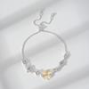 1Pcs Adjustable Chain Four Leaf Clover Bracelet Women Lucky Zircon Opal Jewelry Everyday Gift for Sister