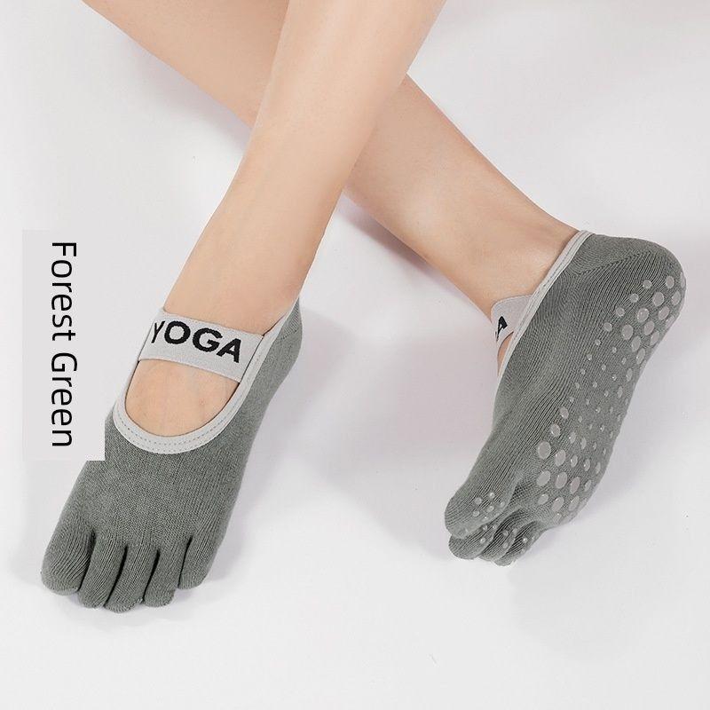 

Pilatesyoga Professional Yoga Sports Toe Socks Female Summer Pilates Non Slip Matrix Aerobics Fitness Socks 1 Pair [Forest Green]]