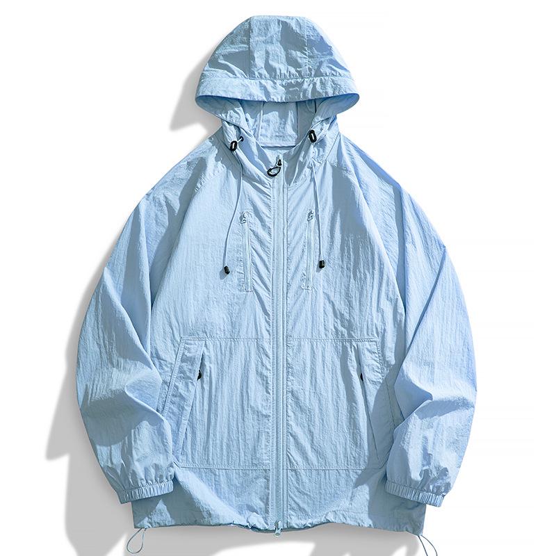 Unisex Ice Silk UV Protection Hooded Jacket - Breathable, Long Sleeve Summer Wear