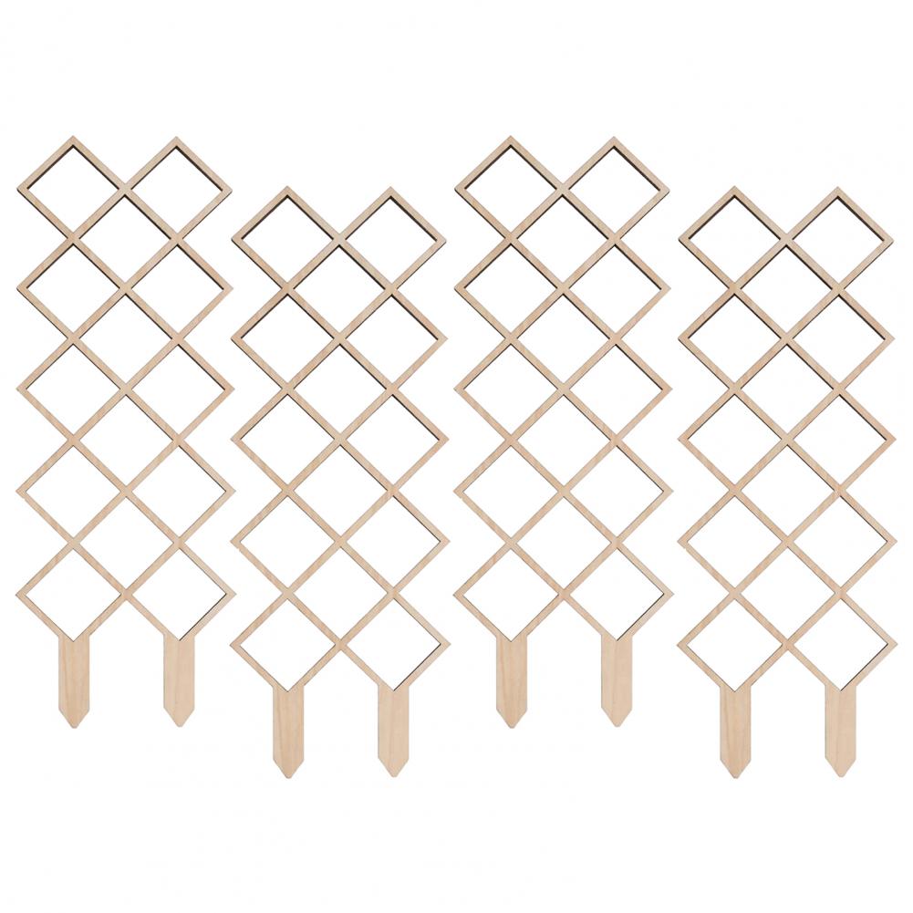 

4 шт. Сетка-решетка для растений, решетка из массива дерева, для комнатных растений, для вьющихся растений, поддержка ветвей и листьев, вертикальная стойка-каркас, садовые принадлежности