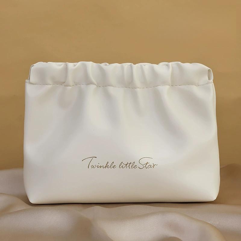 High Beauty Wrinkle Bag, Lipstick Bullet Bag, Travel Portable, Women's PU Cosmetics, Toilet and Storage Bag