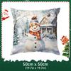Santa Claus And Snowman Pillowcase Bedroom Sofa Cushion Cover 100% Polyester Living Room Cushion Pillowcase Home Decor