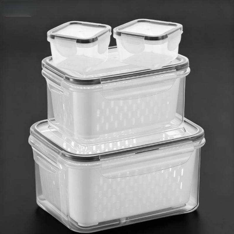6 Sealed Food Storage Containers - Suitable for Microwave Ovens and Refrigerators