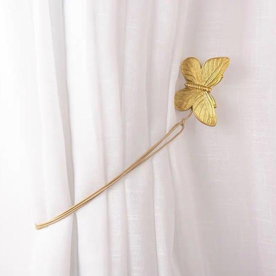 2PCS Magnetic Curtain Tiebacks, Butterfly Shape Metal Curtain Ties, Anti-Oxidation Easy Disassembly Curtain Holdback for Home Decor