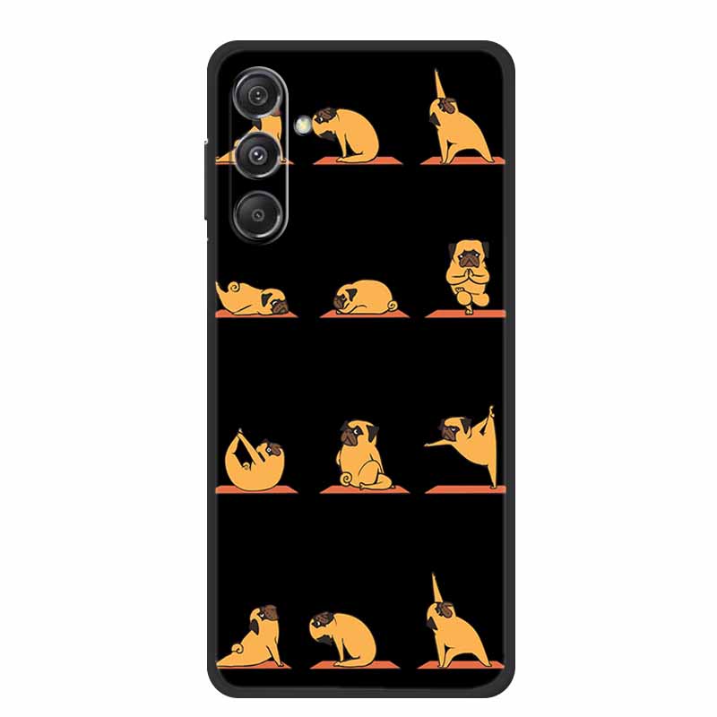 For Samsung Galaxy M36 A17 5G Case Flower Black Silicone Soft Back Cover For Samsung Galaxy S25 FE Plus Phone Case Coque Cartoon