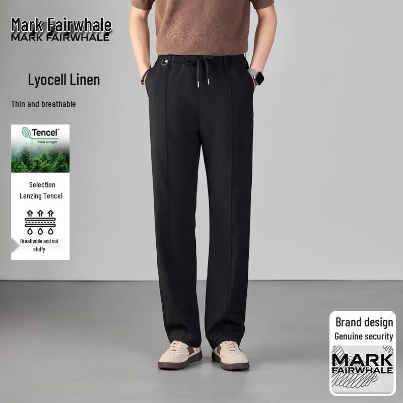 MARK FAIRWHALE Men s Old Money Style Linen Blend Thin Casual Pants 4XL
