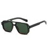 Propionic Retro Men Pilot Sunglasses Uv400 High-end Large Frame Metal Insert Square Rivet Sunglasses