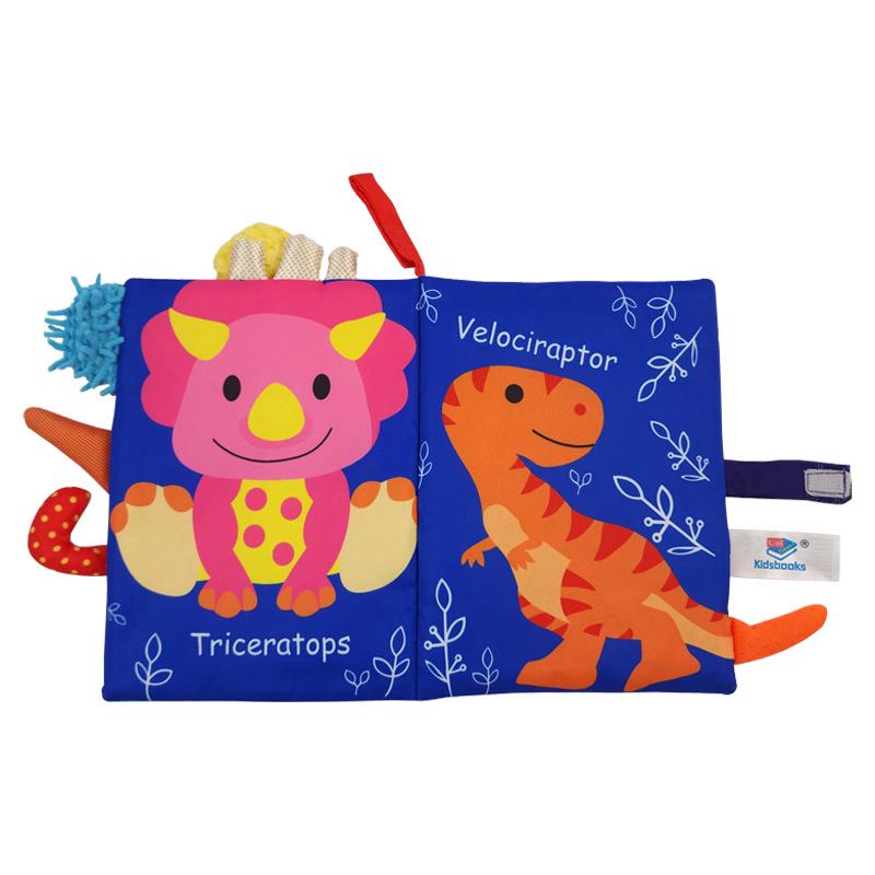 3D Tail Baby Cloth Book - Tear-Proof, Black & White/Red Crinkle Toy for Kids