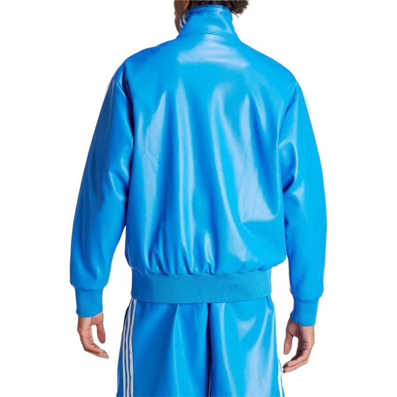 adidas Jaqueta Masculina Original com Listras com Logotipo Gola Alta Manga Longa com Zíper Azul IZ4035