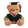Plyšový medvídek absolvent 2025 s talárem, čepicí a střapcem, roztomilý hnědý absolvent