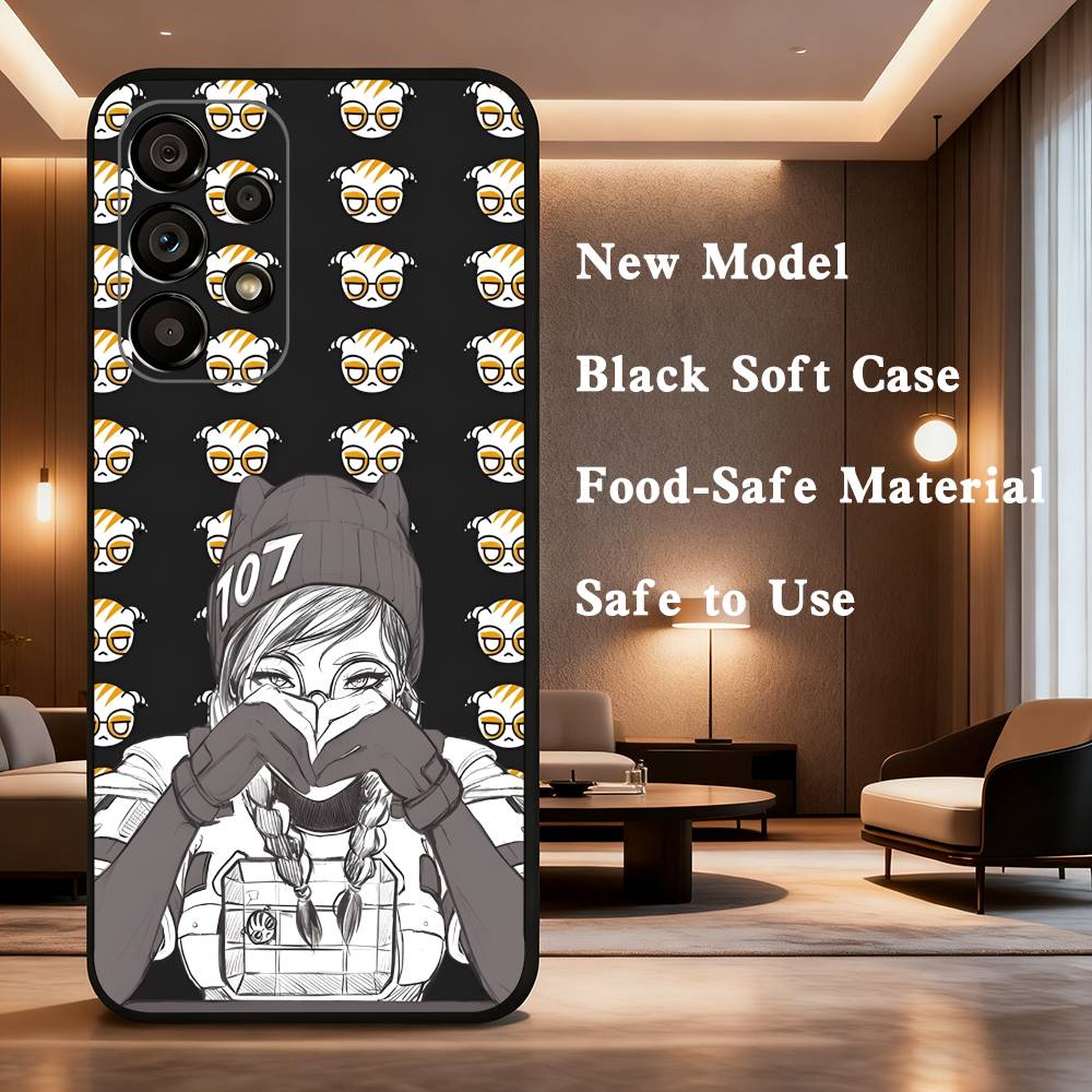 R-Rainbow Game S-Six Phone Case For Samsung Galaxy A73,31,32,72,41,53,52,71,22,5G,Note,J7,8,9 Soft Black Cover