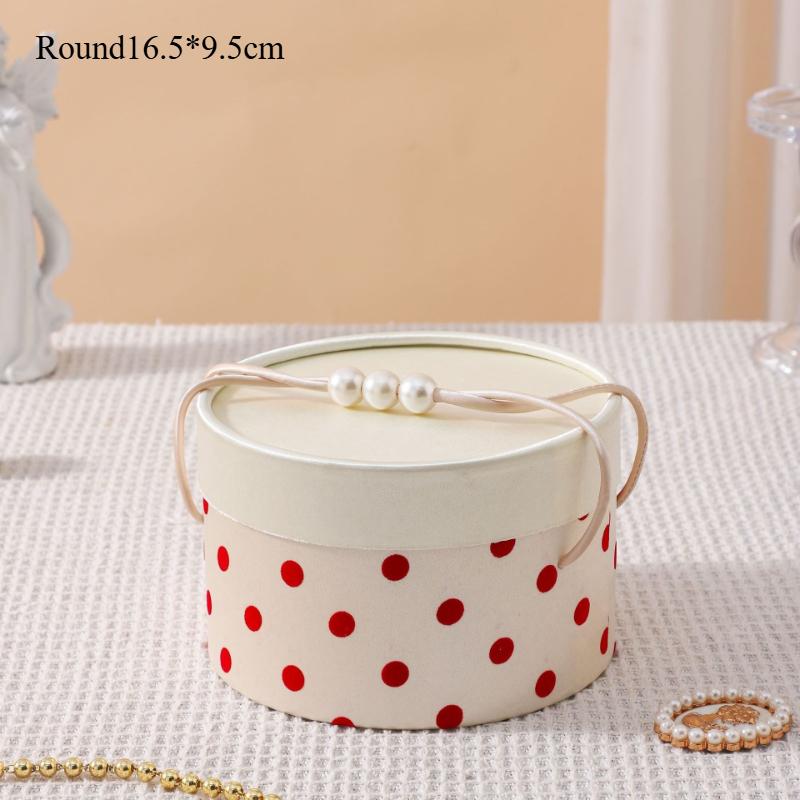 Valentine's Day Gift Box French Wave Dot Handheld Gift Boxes Rectangular Circular Empty Boxes Silk Candy Box Gift Box