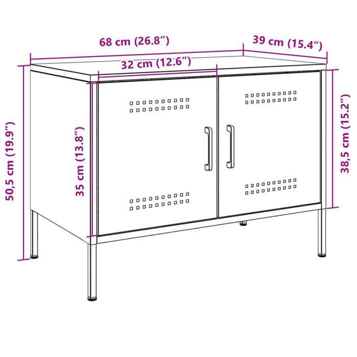 VidaXL Meubles TV 2 pcs jaune moutarde 68x39x50,5 cm acier, support TV, buffet TV, meuble multimédia, banc TV, armoire hifi, 842941