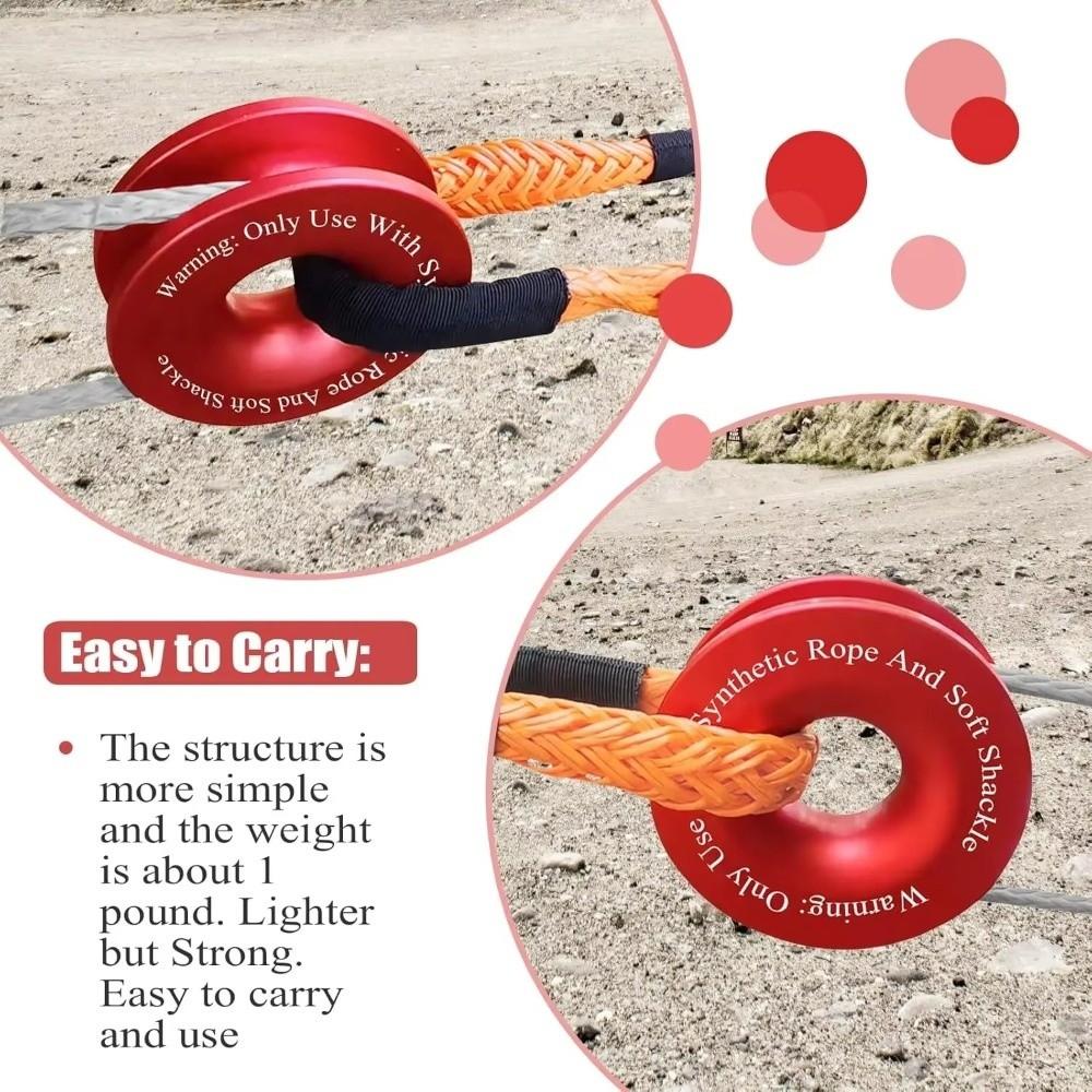 41000lbs Break Strength Rope Retention Pulley Soft Shackle Recovery Ring Off-Road Vehicle Recovery