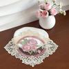 Anti-scald Lace Embroidered Coaster Oval Coffee Drink Pad Insulation Dining Mat  for Home Decor