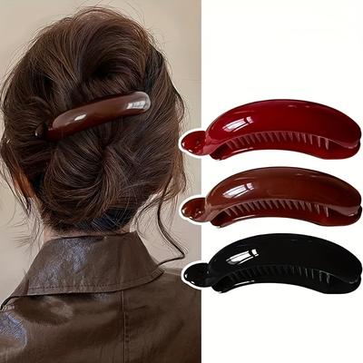 Bananen Haarspange, Pferdeschwanz Schnallenclip, Ein-Wort-Clip, Retro Twist Clip, Elegant und Schlicht