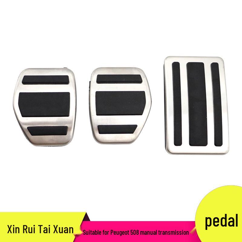 Non-Slip Decorative Pedals for Peugeot 508: Accelerator, Brake & Footrest